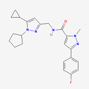 N-((1-cyclopentyl-5-cyclopropyl-1H-pyrazol-3-yl)methyl)-3-(4-fluorophenyl)-1-methyl-1H-pyrazole-5-carboxamide