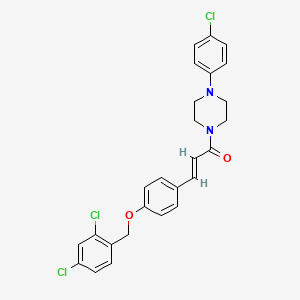 (E)-1-[4-(4-chlorophenyl)piperazino]-3-{4-[(2,4-dichlorobenzyl)oxy]phenyl}-2-propen-1-one