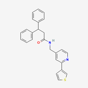 3,3-diphenyl-N-((2-(thiophen-3-yl)pyridin-4-yl)methyl)propanamide