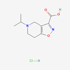 molecular formula C10H15ClN2O3 B2647014 5-Isopropyl-4,5,6,7-tetrahydroisoxazolo[4,5-c]pyridine-3-carboxylic acid hydrochloride CAS No. 2344685-95-4