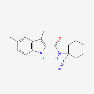 molecular formula C18H21N3O B2647017 N-(1-Cyanocyclohexyl)-3,5-dimethyl-1H-indole-2-carboxamide CAS No. 2129282-31-9