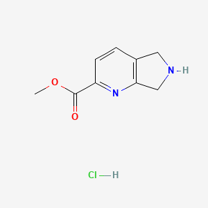 molecular formula C9H11ClN2O2 B2647021 5H,6H,7H-吡咯并[3,4-b]吡啶-2-甲酸甲酯盐酸盐 CAS No. 1432678-81-3