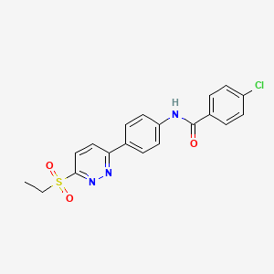 4-chloro-N-(4-(6-(ethylsulfonyl)pyridazin-3-yl)phenyl)benzamide