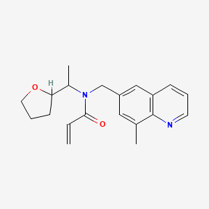 molecular formula C20H24N2O2 B2647023 N-[(8-Methylquinolin-6-yl)methyl]-N-[1-(oxolan-2-yl)ethyl]prop-2-enamide CAS No. 2418709-27-8