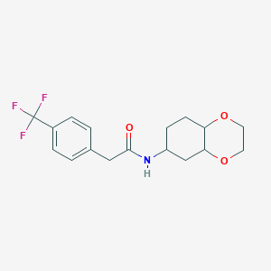 molecular formula C17H20F3NO3 B2647032 N-(octahydrobenzo[b][1,4]dioxin-6-yl)-2-(4-(trifluoromethyl)phenyl)acetamide CAS No. 1902907-37-2
