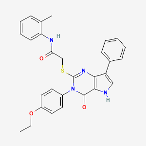 molecular formula C29H26N4O3S B2647035 2-((3-(4-ethoxyphenyl)-4-oxo-7-phenyl-4,5-dihydro-3H-pyrrolo[3,2-d]pyrimidin-2-yl)thio)-N-(o-tolyl)acetamide CAS No. 2034472-23-4