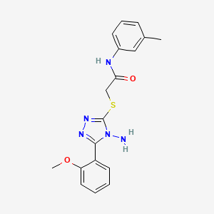 molecular formula C18H19N5O2S B2647054 2-{[4-amino-5-(2-methoxyphenyl)-4H-1,2,4-triazol-3-yl]sulfanyl}-N-(3-methylphenyl)acetamide CAS No. 734534-69-1
