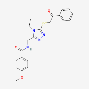 N-({4-ethyl-5-[(2-oxo-2-phenylethyl)sulfanyl]-4H-1,2,4-triazol-3-yl}methyl)-4-methoxybenzamide