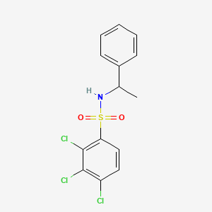 2,3,4-trichloro-N-(1-phenylethyl)benzene-1-sulfonamide