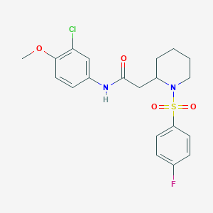 N-(3-chloro-4-methoxyphenyl)-2-(1-((4-fluorophenyl)sulfonyl)piperidin-2-yl)acetamide