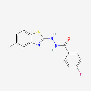 molecular formula C16H14FN3OS B2647071 N'-(5,7-dimethyl-1,3-benzothiazol-2-yl)-4-fluorobenzohydrazide CAS No. 851987-47-8