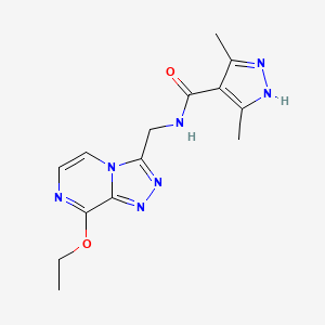molecular formula C14H17N7O2 B2647073 N-((8-ethoxy-[1,2,4]triazolo[4,3-a]pyrazin-3-yl)methyl)-3,5-dimethyl-1H-pyrazole-4-carboxamide CAS No. 2034201-25-5