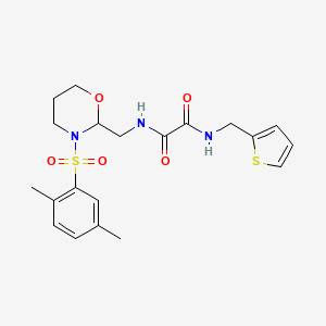 molecular formula C20H25N3O5S2 B2647076 N1-((3-((2,5-dimethylphenyl)sulfonyl)-1,3-oxazinan-2-yl)methyl)-N2-(thiophen-2-ylmethyl)oxalamide CAS No. 872724-40-8