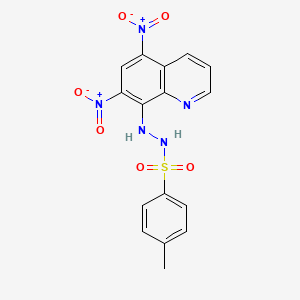 molecular formula C16H13N5O6S B2647077 N'-（5,7-二硝基-8-喹啉基）-4-甲基苯磺酰肼 CAS No. 337310-69-7