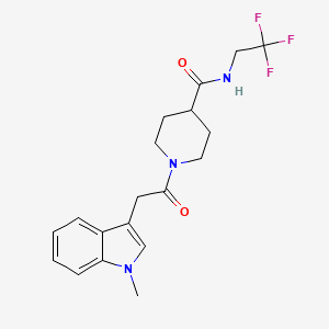 molecular formula C19H22F3N3O2 B2647079 1-(2-(1-methyl-1H-indol-3-yl)acetyl)-N-(2,2,2-trifluoroethyl)piperidine-4-carboxamide CAS No. 1234841-00-9