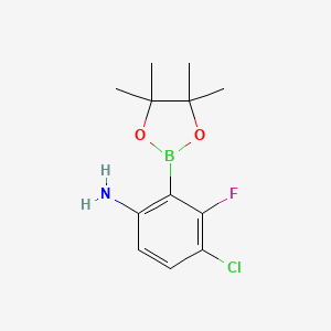 4-Chloro-3-fluoro-2-(4,4,5,5-tetramethyl-1,3,2-dioxaborolan-2-yl)aniline