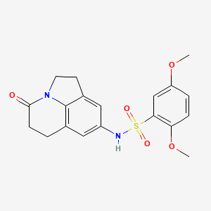 molecular formula C19H20N2O5S B2647082 2,5-dimethoxy-N-(4-oxo-2,4,5,6-tetrahydro-1H-pyrrolo[3,2,1-ij]quinolin-8-yl)benzenesulfonamide CAS No. 898418-88-7