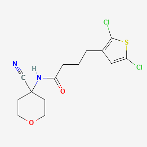 molecular formula C14H16Cl2N2O2S B2647085 N-(4-Cyanooxan-4-YL)-4-(2,5-dichlorothiophen-3-YL)butanamide CAS No. 1436292-31-7