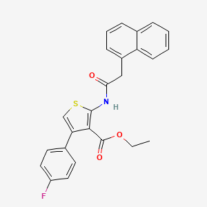 molecular formula C25H20FNO3S B2647086 4-(4-氟苯基)-2-(2-(萘-1-基)乙酰氨基)噻吩-3-羧酸乙酯 CAS No. 307343-63-1