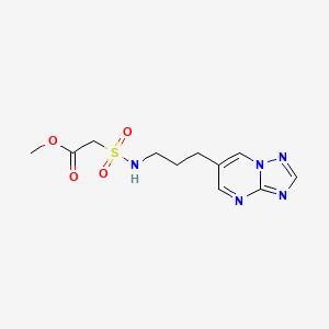 molecular formula C11H15N5O4S B2647088 2-(N-(3-([1,2,4]三唑并[1,5-a]嘧啶-6-基)丙基)磺酰胺基)乙酸甲酯 CAS No. 2034558-54-6