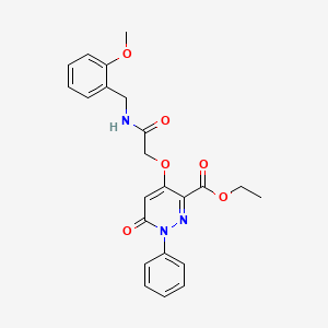 Ethyl 4-(2-((2-methoxybenzyl)amino)-2-oxoethoxy)-6-oxo-1-phenyl-1,6-dihydropyridazine-3-carboxylate