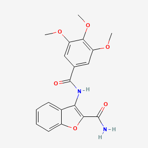 molecular formula C19H18N2O6 B2647093 3-(3,4,5-Trimethoxybenzamido)benzofuran-2-carboxamide CAS No. 477511-30-1