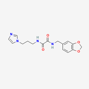 molecular formula C16H18N4O4 B2647094 N'-[(2H-1,3-benzodioxol-5-yl)methyl]-N-[3-(1H-imidazol-1-yl)propyl]ethanediamide CAS No. 941962-74-9