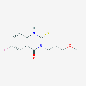molecular formula C12H13FN2O2S B2647099 6-氟-3-(3-甲氧基丙基)-2-硫代亚甲基-1H-喹唑啉-4-酮 CAS No. 422526-77-0