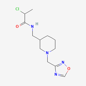 2-Chloro-N-[[1-(1,2,4-oxadiazol-3-ylmethyl)piperidin-3-yl]methyl]propanamide