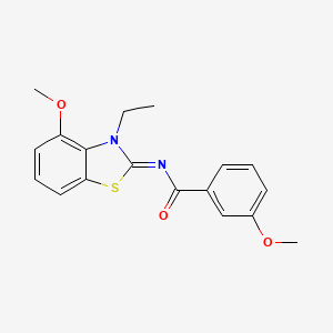 molecular formula C18H18N2O3S B2647119 (E)-N-(3-ethyl-4-methoxybenzo[d]thiazol-2(3H)-ylidene)-3-methoxybenzamide CAS No. 864925-29-1