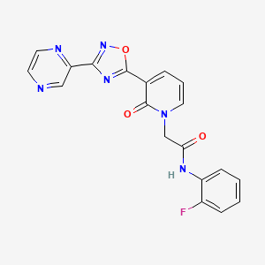 N-(2-fluorophenyl)-2-[2-oxo-3-(3-pyrazin-2-yl-1,2,4-oxadiazol-5-yl)pyridin-1(2H)-yl]acetamide
