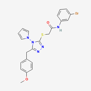 N-(3-bromophenyl)-2-((5-(4-methoxybenzyl)-4-(1H-pyrrol-1-yl)-4H-1,2,4-triazol-3-yl)thio)acetamide