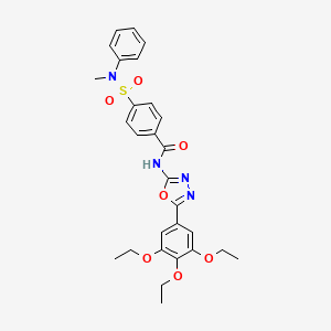 4-[methyl(phenyl)sulfamoyl]-N-[5-(3,4,5-triethoxyphenyl)-1,3,4-oxadiazol-2-yl]benzamide