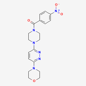 molecular formula C19H22N6O4 B2647133 (4-(6-Morpholinopyridazin-3-yl)piperazin-1-yl)(4-nitrophenyl)methanone CAS No. 898437-68-8