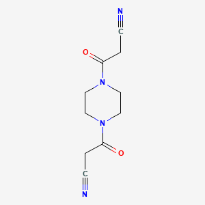 molecular formula C10H12N4O2 B2647134 3,3'-Piperazine-1,4-diylbis(3-oxopropanenitrile) CAS No. 127219-26-5