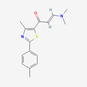 molecular formula C16H18N2OS B2647138 (E)-3-(dimethylamino)-1-[4-methyl-2-(4-methylphenyl)-1,3-thiazol-5-yl]-2-propen-1-one CAS No. 1212002-69-1