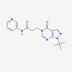 molecular formula C17H20N6O2 B2647141 3-(1-(叔丁基)-4-氧代-1H-吡唑并[3,4-d]嘧啶-5(4H)-基)-N-(吡啶-3-基)丙酰胺 CAS No. 946234-52-2