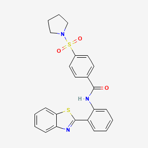 N-(2-(benzo[d]thiazol-2-yl)phenyl)-4-(pyrrolidin-1-ylsulfonyl)benzamide