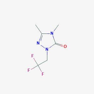 molecular formula C6H8F3N3O B2647147 3,4-dimethyl-1-(2,2,2-trifluoroethyl)-4,5-dihydro-1H-1,2,4-triazol-5-one CAS No. 2009591-54-0