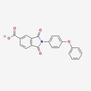 molecular formula C21H13NO5 B2647152 1,3-dioxo-2-(4-phenoxyphenyl)-2,3-dihydro-1H-isoindole-5-carboxylic acid CAS No. 306763-60-0