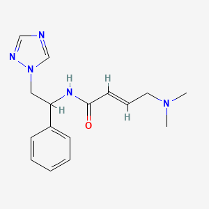 (E)-4-(Dimethylamino)-N-[1-phenyl-2-(1,2,4-triazol-1-yl)ethyl]but-2-enamide