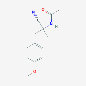 molecular formula C13H16N2O2 B2647158 N-{1-cyano-1-[(4-methoxyphenyl)methyl]ethyl}acetamide CAS No. 31915-39-6