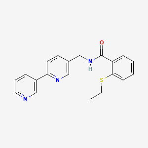 molecular formula C20H19N3OS B2647165 N-([2,3'-bipyridin]-5-ylmethyl)-2-(ethylthio)benzamide CAS No. 2034435-75-9