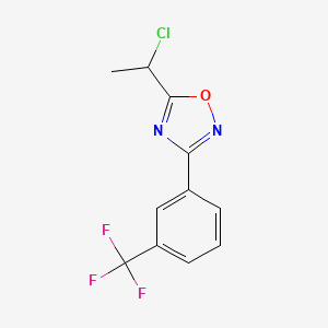 molecular formula C11H8ClF3N2O B2647168 5-(1-氯乙基)-3-[3-(三氟甲基)苯基]-1,2,4-恶二唑 CAS No. 923753-68-8