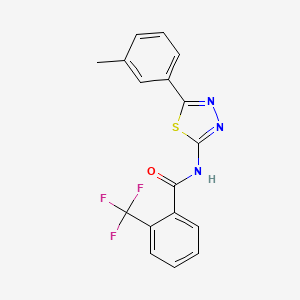 molecular formula C17H12F3N3OS B2647171 N-(5-(m-tolyl)-1,3,4-thiadiazol-2-yl)-2-(trifluoromethyl)benzamide CAS No. 391863-24-4