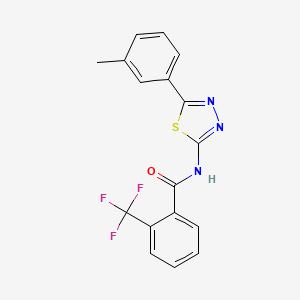 N-[5-(3-methylphenyl)-1,3,4-thiadiazol-2-yl]-2-(trifluoromethyl)benzamide