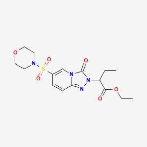 molecular formula C16H22N4O6S B2647173 ethyl 2-(6-(morpholinosulfonyl)-3-oxo-[1,2,4]triazolo[4,3-a]pyridin-2(3H)-yl)butanoate CAS No. 1251693-40-9