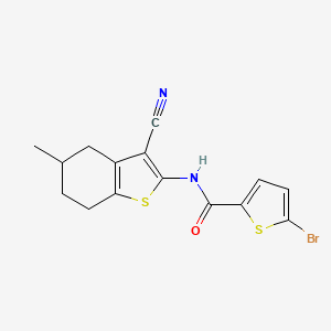 molecular formula C15H13BrN2OS2 B2647174 5-bromo-N-(3-cyano-5-methyl-4,5,6,7-tetrahydrobenzo[b]thiophen-2-yl)thiophene-2-carboxamide CAS No. 391224-26-3