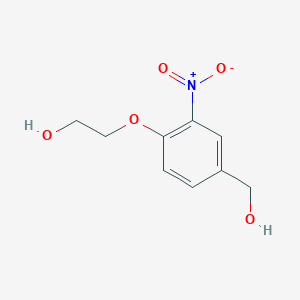 molecular formula C9H11NO5 B2647180 2-[4-(羟甲基)-2-硝基苯氧基]乙醇 CAS No. 1039912-84-9