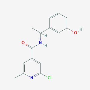 2-chloro-N-[1-(3-hydroxyphenyl)ethyl]-6-methylpyridine-4-carboxamide